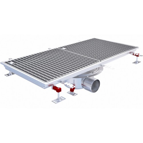 Siphon téléscopique Epur HygieneFirst avec grilles inox 500 x 1000 mm sortie horizontale centrée Ø 110 mm Siphon téléscopique Epur HygieneFirst avec grilles inox 500 x 1000 mm sortie horizontale centrée Ø 110 mm