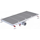 Siphon téléscopique Epur HygieneFirst avec grilles inox, 1200 x 570 mm, sortie horizontale centrée, Ø 110 mm