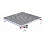 Siphon téléscopique Epur HygieneFirst avec grilles inox, 800 x 770 mm, sortie horizontale centrée, Ø 110 mm