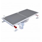 Caniveau Eskis HygieneFirst avec grilles inox 800 x 370 mm sortie verticale centrée Ø 110 mm