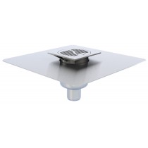 Siphon inox platine télescopique sortie verticale 100 x 100 mm Ø 40 mm