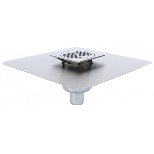 Siphon inox platine télescopique sortie verticale 100 x 100 mm Ø 40 mm Siphon inox platine télescopique sortie verticale 100 x 100 mm Ø 40 mm