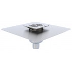 Siphon inox platine télescopique sortie verticale 100 x 100 mm Ø 40 mm