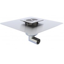 Siphon Netdrain Technik Inox, platine télescopique, sortie horizontale, 100 x 100 mm, Ø 40 mm