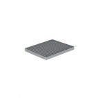 Caniveau hygienefirst 570 x 600 mm, sortie horizontale centrée 157/110 avec grille inox, sur mesure