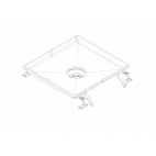 Caniveau hygienefirst 570 x 600 mm, sortie horizontale centrée 157/110 avec grille inox, sur mesure