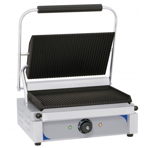 Panini grill, plaques rainurée-rainurée en acier inoxydable 2200 W Panini grill, plaques rainurée-rainurée en acier inoxydable 2200 W