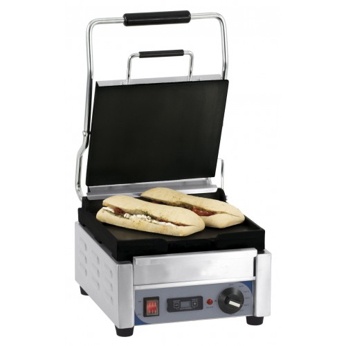 Panini grill avec timer petit premium lisse en inox 2000 W Panini grill avec timer petit premium lisse en inox 2000 W