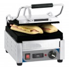 Panini grill, petit premium rainurée - rainurée, en inox, 2 000 W