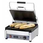 Panini grill avec timer grand premium lisse en inox 2400 W
