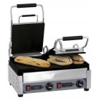 Panini grill avec timer double premium lisse en inox 2900W