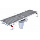 Caniveau Eskis HygieneFirst avec grilles inox 1000 x 270 mm sortie verticale centrée Ø 110 mm