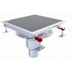 Caniveau Eskis HygieneFirst avec grilles inox 400 x 370 mm sortie verticale centrée Ø 110 mm