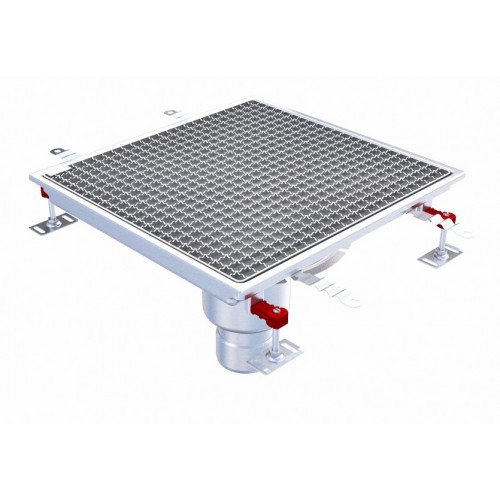 Caniveau Eskis HygieneFirst avec grilles inox 500 x 470 mm sortie verticale centrée Ø 110 mm Caniveau Eskis HygieneFirst avec grilles inox 500 x 470 mm sortie verticale centrée Ø 110 mm