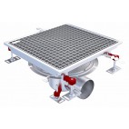 Caniveau Eskis HygieneFirst avec grilles inox 400 x 370 mm sortie horizontale centrée Ø 110 mm
