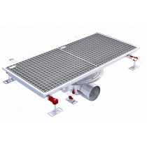 Caniveau Eskis HygieneFirst avec grilles inox 800 x 370 mm sortie horizontale centrée Ø 110 mm