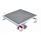Caniveau Eskis HygieneFirst avec grilles inox 500 x 470 mm sortie horizontale centrée Ø 110 mm