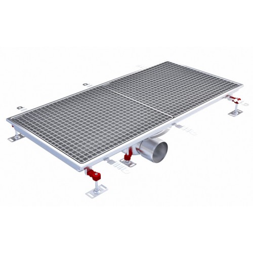 Caniveau Eskis HygieneFirst avec grilles inox 1000 x 470 mm sortie horizontale centrée Ø 110 mm Caniveau Eskis HygieneFirst avec grilles inox 1000 x 470 mm sortie horizontale centrée Ø 110 mm