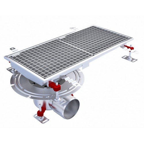 Caniveau Eskis HygieneFirst avec grilles inox 600 x 270 mm sortie horizontale en bout Ø 110 mm Caniveau Eskis HygieneFirst avec grilles inox 600 x 270 mm sortie horizontale en bout Ø 110 mm