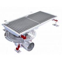 Caniveau Eskis HygieneFirst avec grilles inox 600 x 270 mm sortie horizontale en bout Ø 110 mm