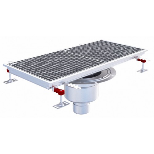 Siphon téléscopique Epur HygieneFirst avec grilles inox 800 x 370 mm sortie verticale centrée Ø 110 mm Siphon téléscopique Epur HygieneFirst avec grilles inox 800 x 370 mm sortie verticale centrée Ø 110 mm