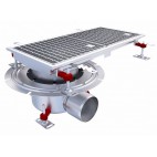 Siphon téléscopique Epur HygieneFirst avec grilles inox 600 x 270 mm sortie horizontale en bout Ø 110 mm