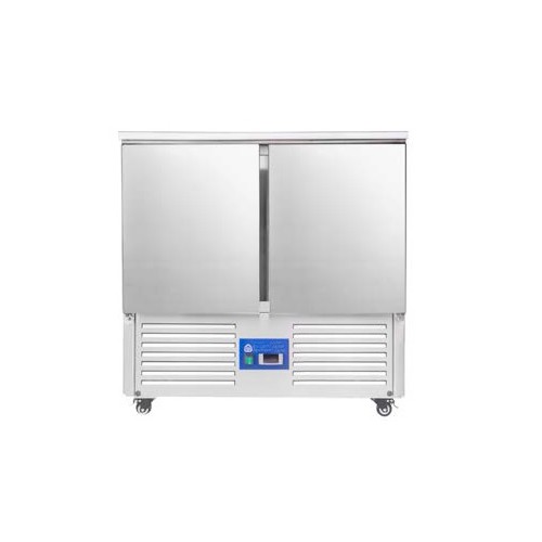 Saladette réfrigérée inox froid positif 2 portes 250 L 240 W, 2 x GN1/1 / 3 x GN1/6 Saladette réfrigérée inox froid positif 2 portes 250 L 240 W, 2 x GN1/1 / 3 x GN1/6