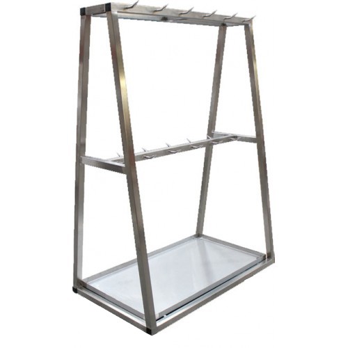 Chariot de détaillage pour viande, 30 dents, en inox, 2 niveaux sur mesure L 1700 x P 500 x H 1700 mm Chariot de détaillage pour viande, 30 dents, en inox, 2 niveaux sur mesure L 1700 x P 500 x H 1700 mm