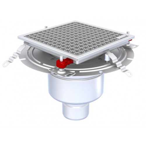 Siphon téléscopique Epur HygieneFirst avec grilles caillebotis anti-dérapante 300 x 300 mm sortie verticale Ø 218 mm Siphon téléscopique Epur HygieneFirst avec grilles caillebotis anti-dérapante 300 x 300 mm sortie verticale Ø 218 mm
