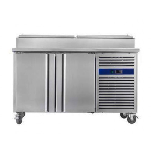 Saladette réfrigérée inox froid positif 2 portes 390 L 340 W, 4 x GN1/3 + 2 x GN1/2 Saladette réfrigérée inox froid positif 2 portes 390 L 340 W, 4 x GN1/3 + 2 x GN1/2