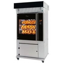 Rôtissoire autonettoyante avec hotte autonome à charbon actif profondeur 1080 mm
