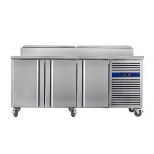 Saladette réfrigérée inox froid positif 3 portes 540 L 400 W, 10 x GN1/3 Saladette réfrigérée inox froid positif 3 portes 540 L 400 W, 10 x GN1/3