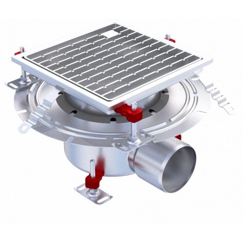 Siphon téléscopique Epur HygieneFirst avec grilles à barreaux 300 x 300 mm sortie horizontale Ø 218 mm Siphon téléscopique Epur HygieneFirst avec grilles à barreaux 300 x 300 mm sortie horizontale Ø 218 mm