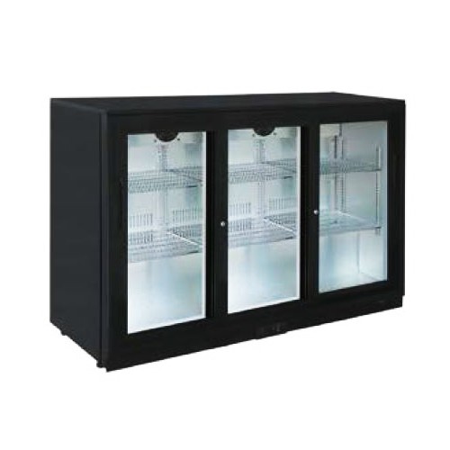 Desserte réfrigérée arrière de bar 3 portes coulissantes vitrées 350 W Desserte réfrigérée arrière de bar 3 portes coulissantes vitrées 350 W