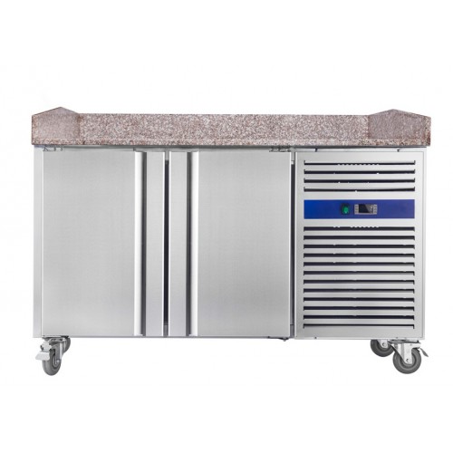 Table à pizza positive 210 W surface en granit 2 portes 390 L Table à pizza positive 210 W surface en granit 2 portes 390 L