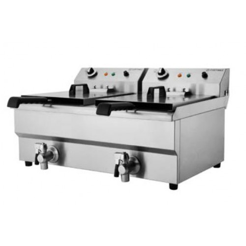 Friteuse électrique sur table 2 paniers 3+3 kW 13+13 litres