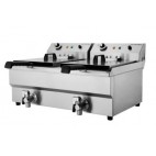 Friteuse électrique sur table, 3+3 kW, 10+10 litres