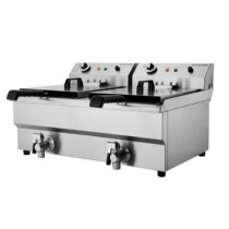 Friteuse électrique sur table 2 paniers 3+3 kW 13+13 litres