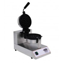 Machine à gauffre en inox, plaque en fonte, Ø 170 mm, 1 kW