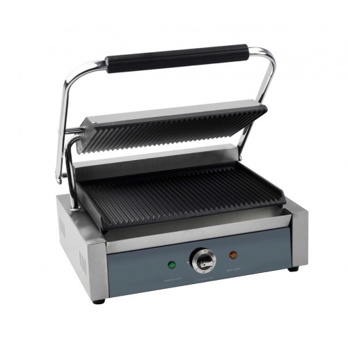 Grill panini inox modèle simple surface rainurée 2.2 kW Grill panini inox modèle simple surface rainurée 2.2 kW
