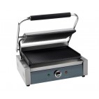 Grill panini inox modèle simple surface rainurée 2.2 kW