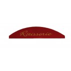 Fronton "ROTISSERIE" rouge RAL 3003 hauteur 150 mm pour rôtissoire