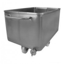 Cuve inox avec vidange et roues, acier inoxydable 304, 300 L