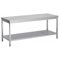 Table démontable, centrale+étagère, Inox AISI 304, 700X700X850
