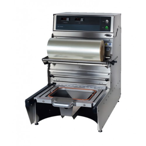 Operculeuse barquette semi-automatique en inox AISI 304 modèle BS 10 ECO sans matrice Operculeuse barquette semi-automatique en inox AISI 304 modèle BS 10 ECO sans matrice