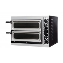 Four à pizza, éléctrique mécanique, acier inox, Basic 2/40 GLASS & LIGHT - 4 thermostats