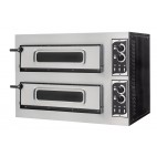 Four à pizza éléctrique mécanique, inox, Basic 2/50 GLASS 4 thermostats