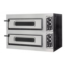 Four à pizza éléctrique mécanique, inox, Basic 2/50 GLASS 4 thermostats