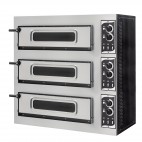 Four à pizza éléctrique mécanique, inox, Basic 3/50 GLASS - 6 thermostats