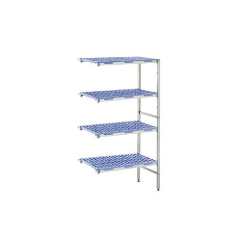 Rayonnage monté en angle clayettes aluminium anodisé P 500 x H 2050 mm 5 niveaux